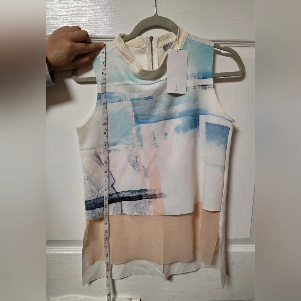 Zara W&B Collection Watercolor Layered Top - NWT - Talla M - Picture 5 of 11